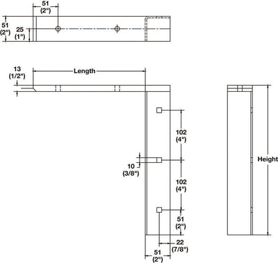 Häfele Concealed Flat Wall Support Bracket | Heavy-Duty Steel holds up to 4,900 lbs/pair - KI Home