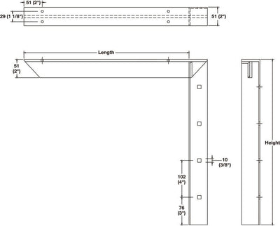 Häfele One Pair Concealed Wall Support Brackets – Right-Angle Design | Heavy-Duty Steel holds up to 7,960 lbs/pair - KI Home