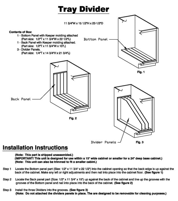 Hafele 11.75 Inch Wide Vertical Tray Wood Divider for 12 Inch Wide Cabinets - KI Home