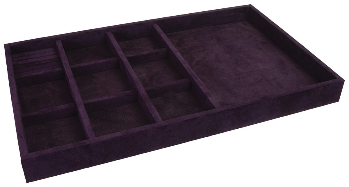 Häfele 2" Depth Faux Suede Jewelry Tray Organizer | 22 - 15/16" Width | Luxury Closet Storage - KI Home