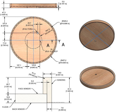 Hafele 2 - Pack Full Round Wooden Shelf - Mounted Super Lazy Susan for Corner Cabinets - KI Home