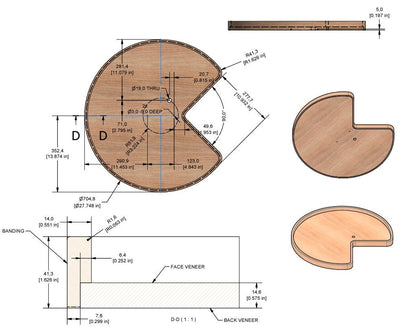 Hafele 2 - Pack Kidney Shaped Super Lazy Susan Shelf - Mounted for Corner Cabinets - KI Home