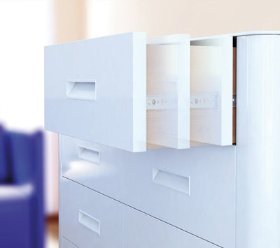 Hafele 3932 EC Full Extension Side - Mounted Soft Close Ball Bearing Drawer Slide Runners, 150 lb. Load Capacity - KI Home