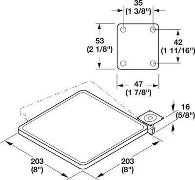 Hafele 639.86.330 Computer Keyboard Tilt-N-Swivel Steel Mouse Pad With Installation Screws - KI Home