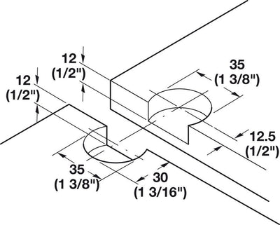 Hafele 90° Opening Flap Hinge, 3 - Way Adjustable & Detachable | Nickel - Plated Zinc for Wood doors - KI Home