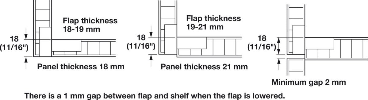 Hafele 90° Opening Flap Hinge, 3 - Way Adjustable & Detachable | Nickel - Plated Zinc for Wood doors - KI Home