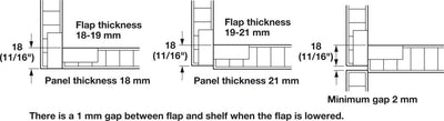 Hafele 90° Opening Flap Hinge, 3 - Way Adjustable & Detachable | Nickel - Plated Zinc for Wood doors - KI Home