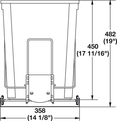 Hafele Double 2 x 36 qt. Waste Trash Bin Soft - Close Pullout System with Handle - KI Home