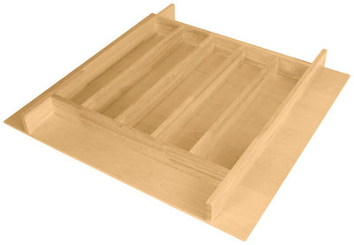 Häfele Elemental Wood Cutlery Tray – Rubberwood & Birch Insert for 15–21" and 21–24" Face Frame Cabinets – Trimmable Drawer Organizer - KI Home