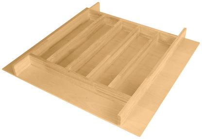 Häfele Elemental Wood Cutlery Tray – Rubberwood & Birch Insert for 15–21" and 21–24" Face Frame Cabinets – Trimmable Drawer Organizer - KI Home