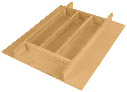 Häfele Elemental Wood Cutlery Tray – Rubberwood & Birch Insert for 15–21" and 21–24" Face Frame Cabinets – Trimmable Drawer Organizer - KI Home
