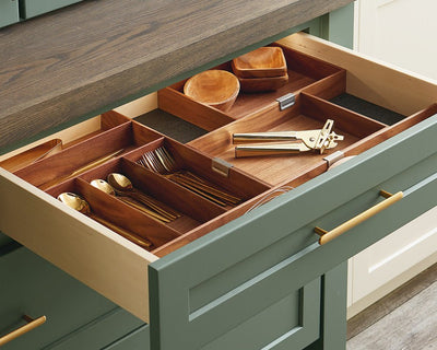Hafele Fineline™ Move Adjustable Cutlery Drawer Insert Tray, 11 13/16" x 16 11/16" (Choose Finish) - KI Home