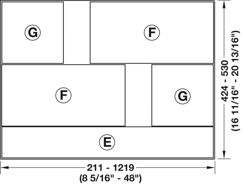 Hafele Fineline™ Move Adjustable Cutlery Drawer Insert Tray, 11 13/16" x 16 11/16" (Choose Finish) - KI Home