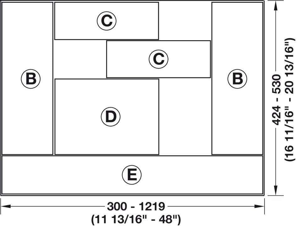 Hafele Fineline™ Move Adjustable Cutlery Drawer Insert Tray, 11 13/16" x 16 11/16" (Choose Finish) - KI Home