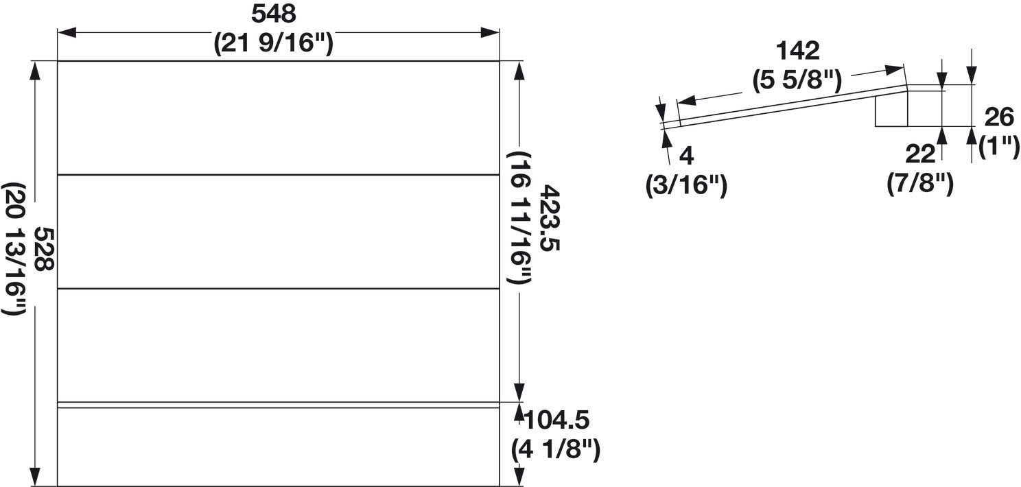 Hafele Fineline™ Stepped Spice Drawer Insert, Trim - to - Fit (Choose Size & Finish) - KI Home