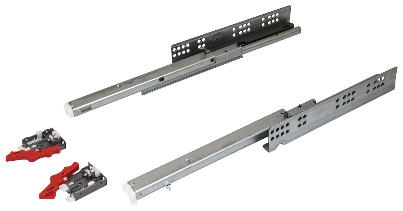 Hafele Full Extension Soft Close Drawer Slides with Front Fixing Clips - 75 lbs Load Capacity - KI Home