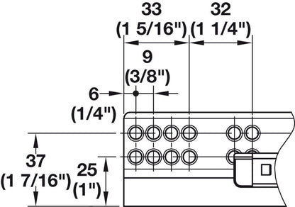 Hafele Full Extension Soft Close Drawer Slides with Front Fixing Clips - 75 lbs Load Capacity - KI Home