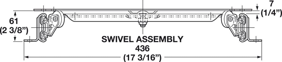 Hafele Full Extension TV Swivel – 16" Square Mounting Plate, 360° Swivel, Supports TVs up to 36" - KI Home