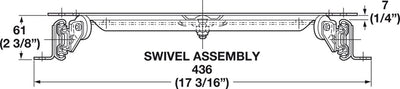 Hafele Full Extension TV Swivel – 16" Square Mounting Plate, 360° Swivel, Supports TVs up to 36" - KI Home