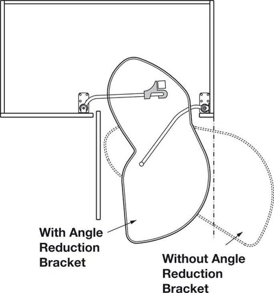 Hafele Kesseböhmer LeMans II Optional Angle Reduction Bracket – Champagne Plastic Shelf Travel Limiter - KI Home