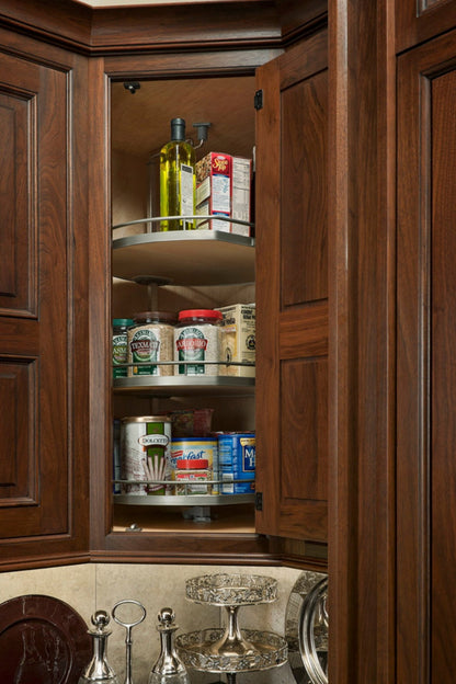 Häfele Kesseböhmer Twister D - Shaped Nonslip 2 or 3 - Shelf Revolving Lazy Susan Set for Upper Wall Corner Cabinets - KI Home