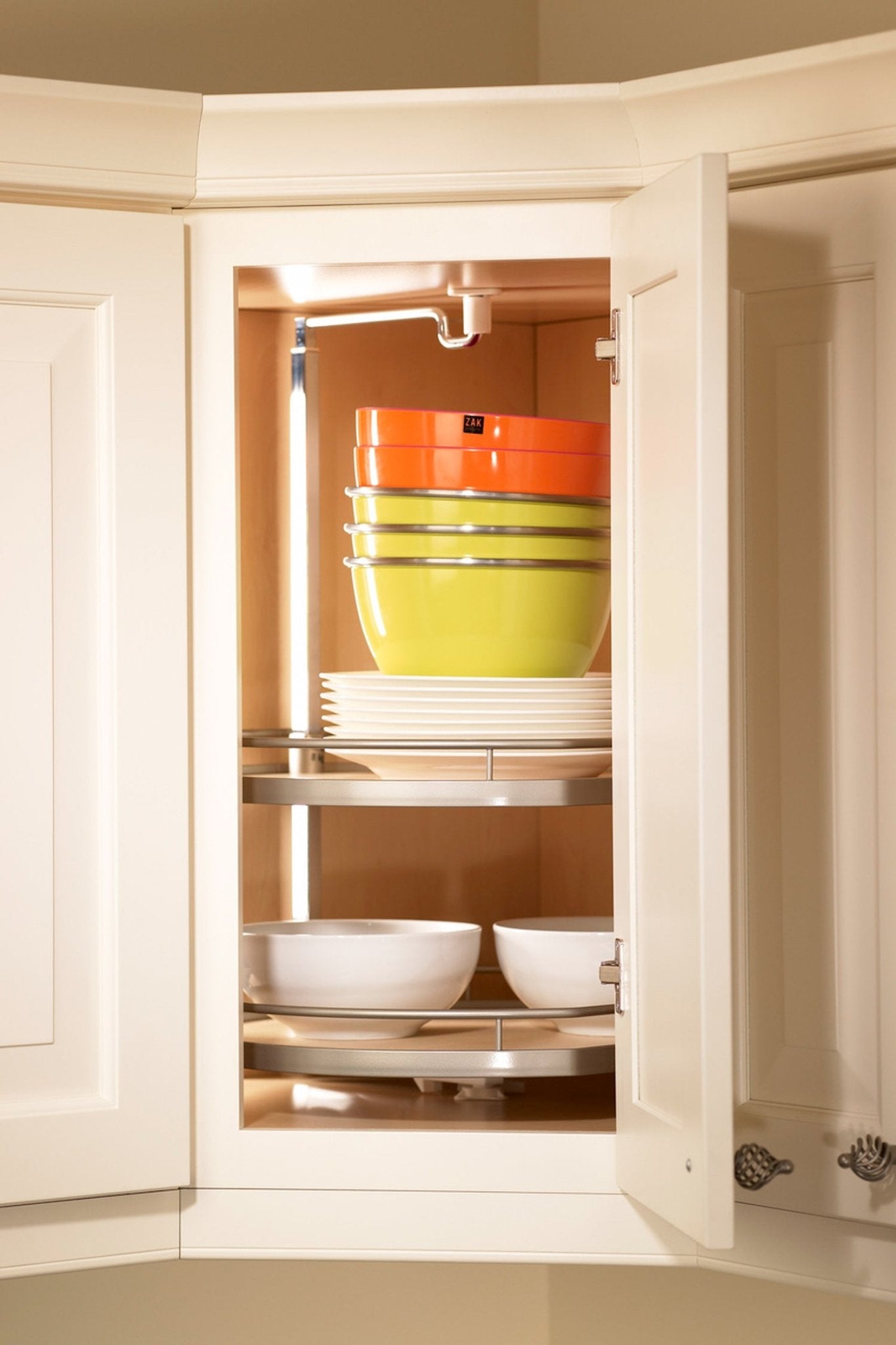 Häfele Kesseböhmer Twister D - Shaped Nonslip 2 or 3 - Shelf Revolving Lazy Susan Set for Upper Wall Corner Cabinets - KI Home