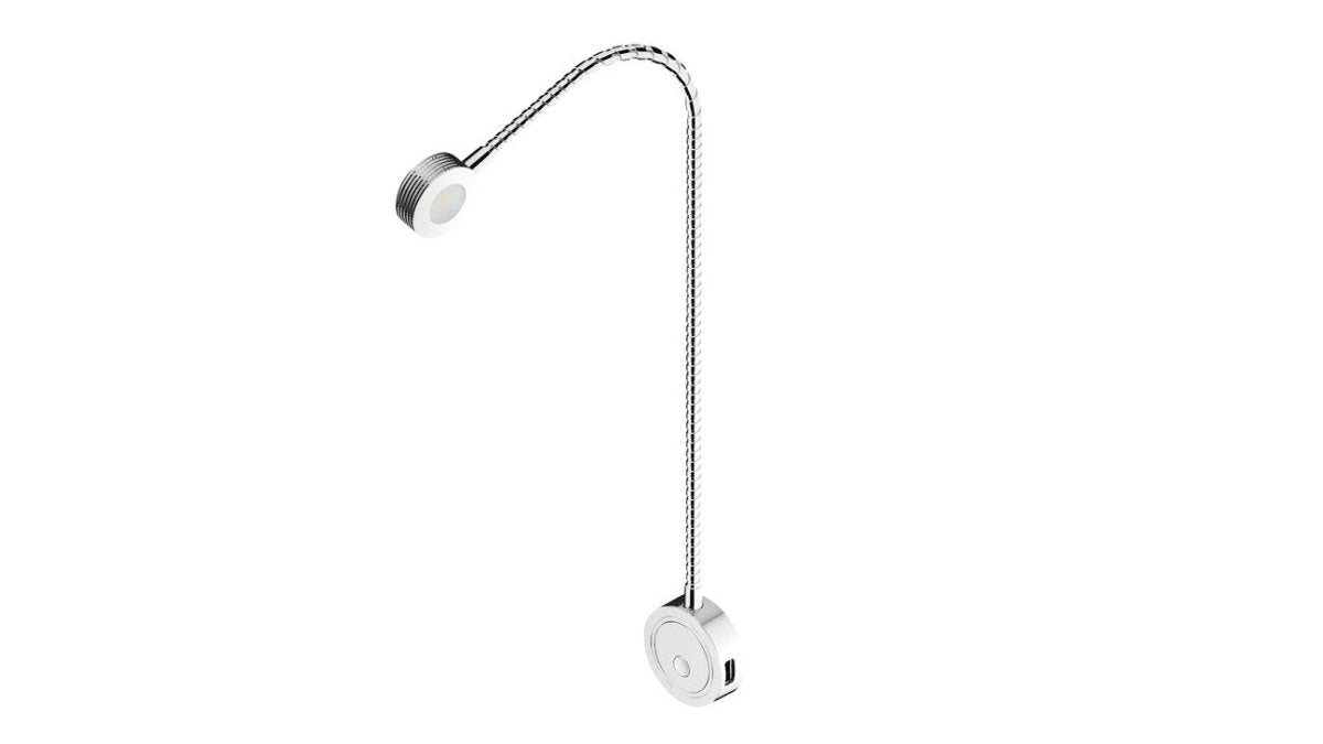 Hafele Loox5 LED 3034 Flexible Bedside Reading Light – Integrated USB Charging Station - KI Home
