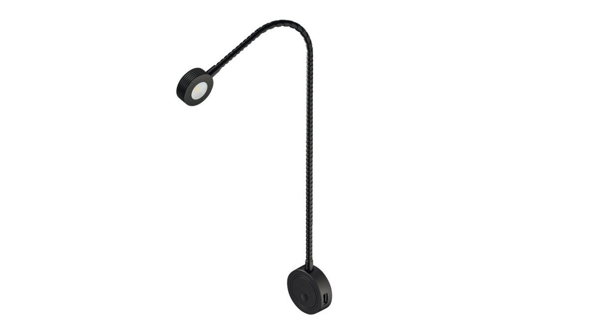 Hafele Loox5 LED 3034 Flexible Bedside Reading Light – Integrated USB Charging Station - KI Home