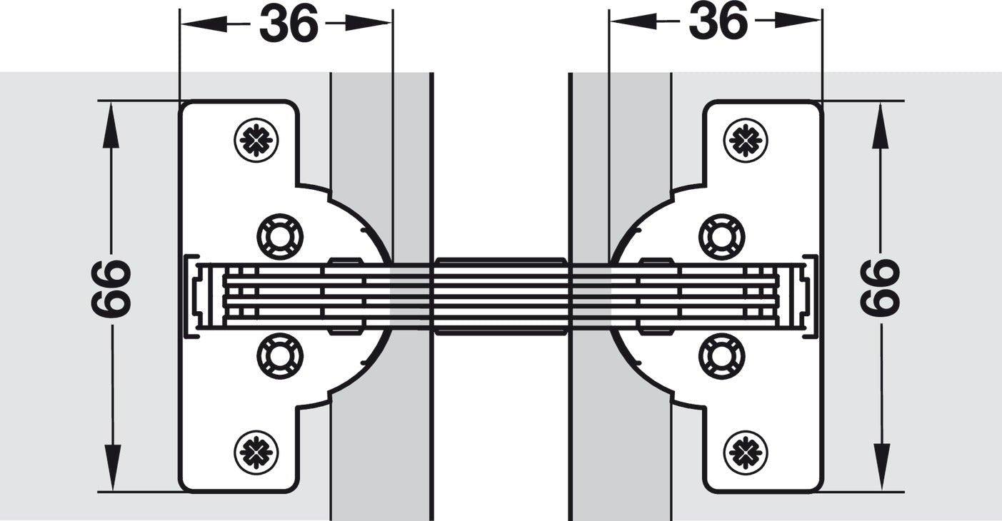 Hafele Miter Flap Cabinet Hinge 1.5mm (1/20'') Wide with 90° Opening Angle for Doors and Flaps - KI Home