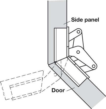 Hafele Miter Flap Cabinet Steel Hinge GS 45/90 1.5mm (1/20'') Wide with 135° Opening Angle for Doors and Flaps - KI Home