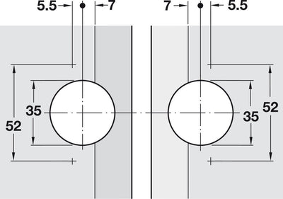 Hafele Miter Flap Cabinet Steel Hinge GS 45/90 1.5mm (1/20'') Wide with 135° Opening Angle for Doors and Flaps - KI Home