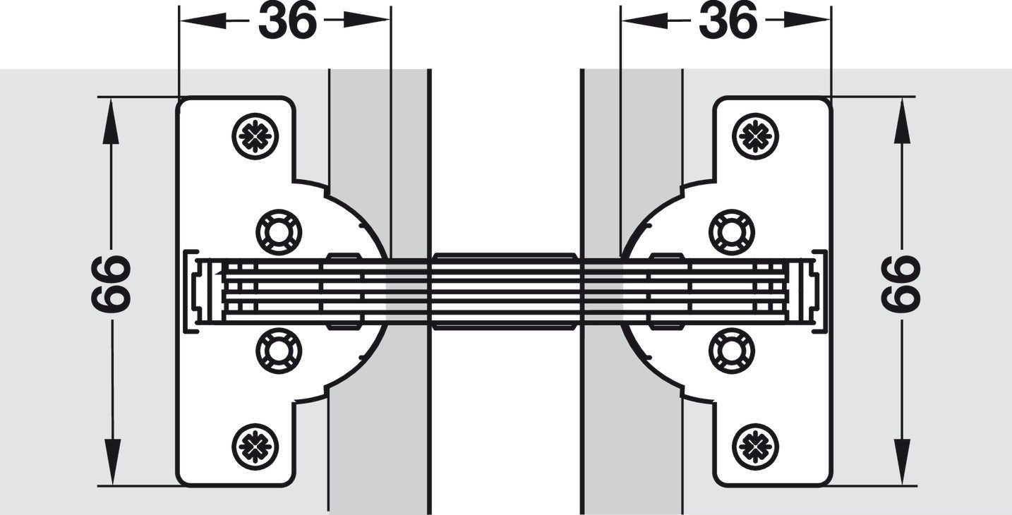 Hafele Miter Flap Cabinet Steel Hinge GS 45/90 1.5mm (1/20'') Wide with 135° Opening Angle for Doors and Flaps - KI Home