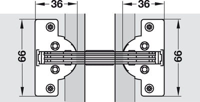 Hafele Miter Flap Cabinet Steel Hinge GS 45/90 1.5mm (1/20'') Wide with 135° Opening Angle for Doors and Flaps - KI Home