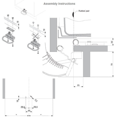 Hafele Peka Fusspedal 502.47.183 Hands - Free Toe Kick Garbage Can Cabinet Door Opener for Automatic Extension of a Waste Bin - KI Home