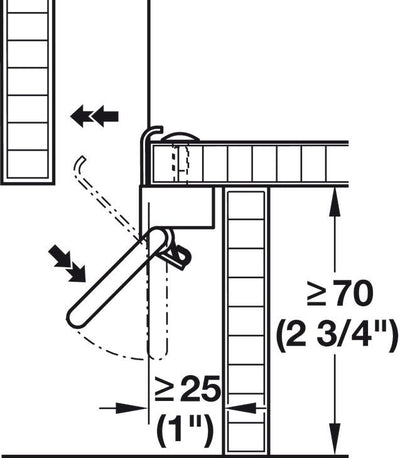 Hafele Peka Fusspedal 502.47.183 Hands - Free Toe Kick Garbage Can Cabinet Door Opener for Automatic Extension of a Waste Bin - KI Home