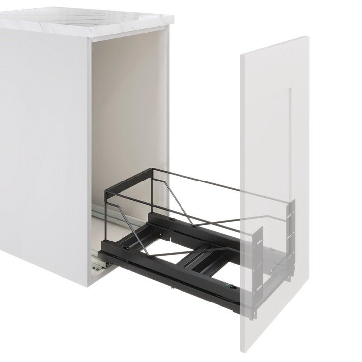 Hafele Premium Bottom - Mount 2 x 28 qt. Bins Pullout Trash System with Soft Close and Door Mounting Brackets - KI Home