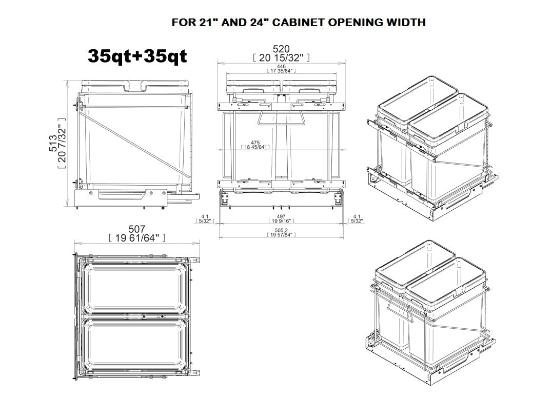 Hafele Pull-Out Waste Bin System – Premium Soft-Close Trash Organization - KI Home