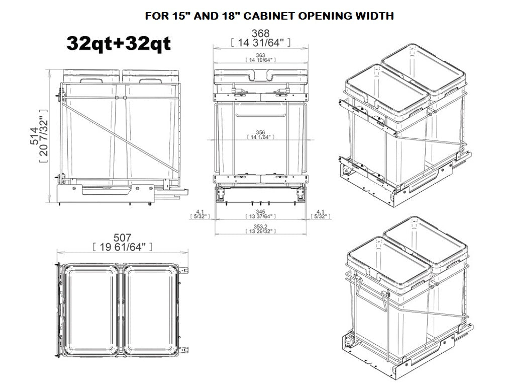 Hafele Pull-Out Waste Bin System – Premium Soft-Close Trash Organization - KI Home