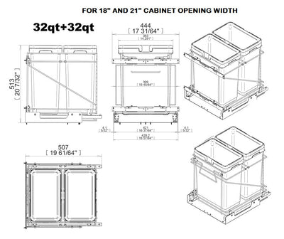 Hafele Pull-Out Waste Bin System – Premium Soft-Close Trash Organization - KI Home