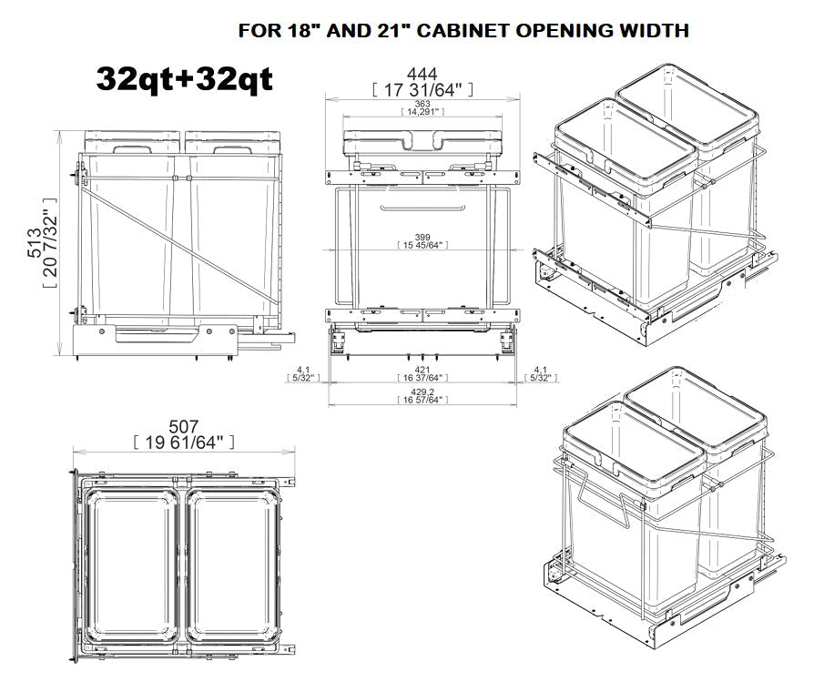 Hafele Pull-Out Waste Bin System – Premium Soft-Close Trash Organization - KI Home