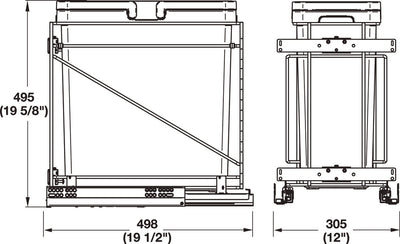 Hafele Pullout Trash System with Soft Close and Door Mounting Brackets I Made in Italy - KI Home