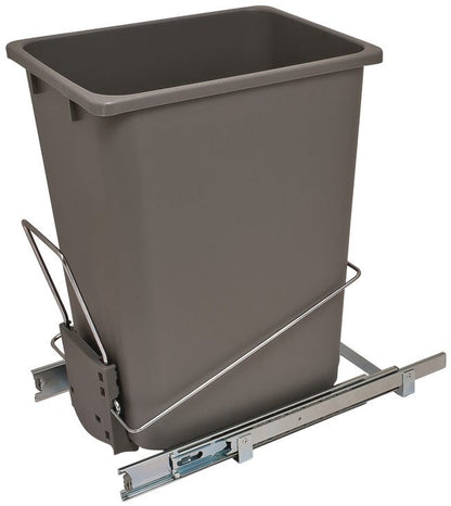 Hafele Single 36 qt. Wire Pullout Waste Trash Bin with Soft - Close Slides and Handle - KI Home