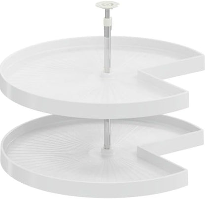 Hafele VS Kidney Polymer Independently Rotating 2 - Shelf Lazy Susan Set for for Corner Base Cabinet - KI Home