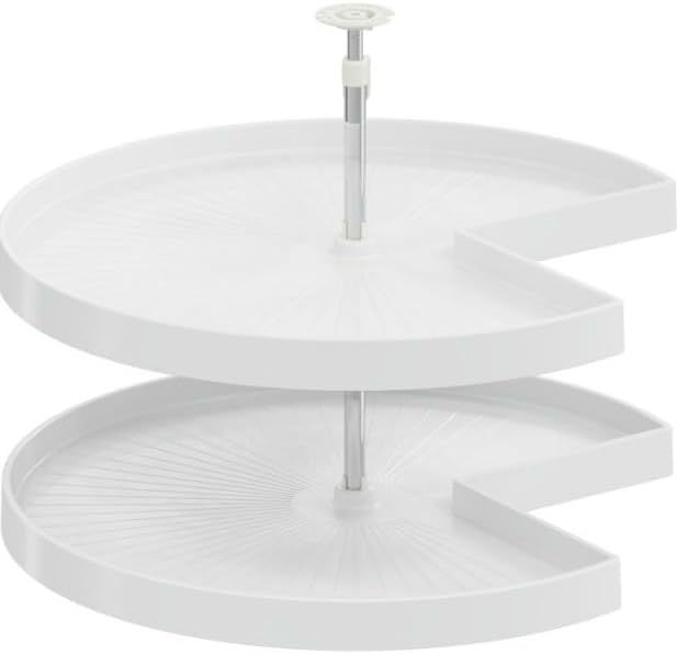 Hafele VS Kidney Polymer Independently Rotating 2 - Shelf Lazy Susan Set for for Corner Base Cabinet - KI Home