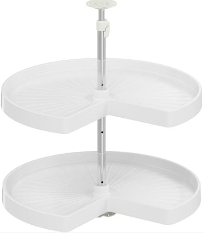 Hafele VS Kidney Polymer Independently Rotating 2 - Shelf Lazy Susan Set for for Corner Base Cabinet - KI Home