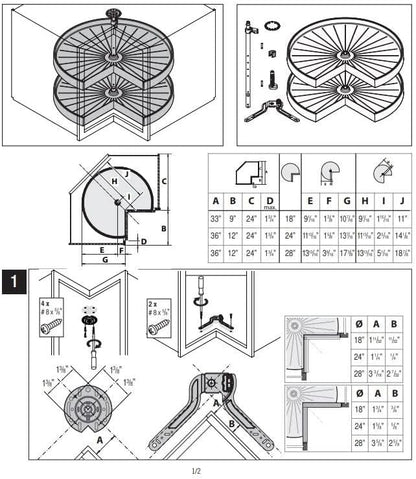 Hafele VS Pie - Cut Door - Mounted Polymer 2 - Shelf Lazy Susan – Optimize Your Corner Base Cabinet Storage - KI Home