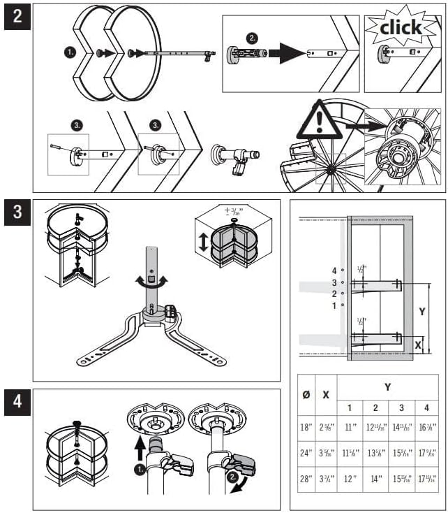 Hafele VS Pie - Cut Door - Mounted Polymer 2 - Shelf Lazy Susan – Optimize Your Corner Base Cabinet Storage - KI Home