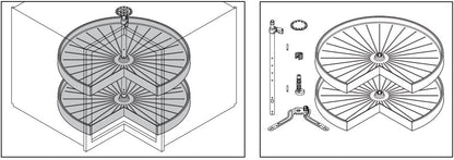 Hafele VS Pie - Cut Door - Mounted Polymer 2 - Shelf Lazy Susan – Optimize Your Corner Base Cabinet Storage - KI Home