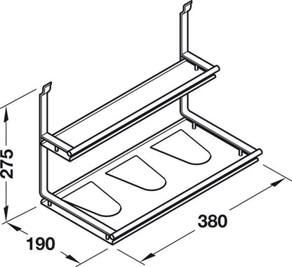 Hafele Wine Bottle and Glass Shelf – Backsplash Railing System - KI Home