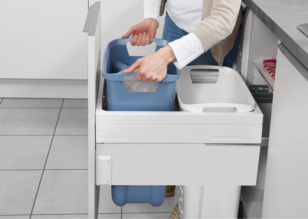 Hailo 45 Laundry Hamper System – 2 x 35 Qt Bins, Full Extension Soft - Close Pull - Out Slides - KI Home